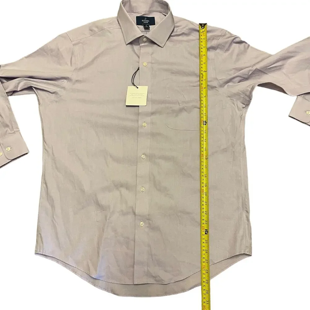 Buttoned Down Cotton Lavender Collared Shirt Size 34 16 - Picture 6 of 6